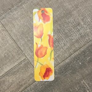 Floral Bookmark with Vibrant Orange and Yellow Design